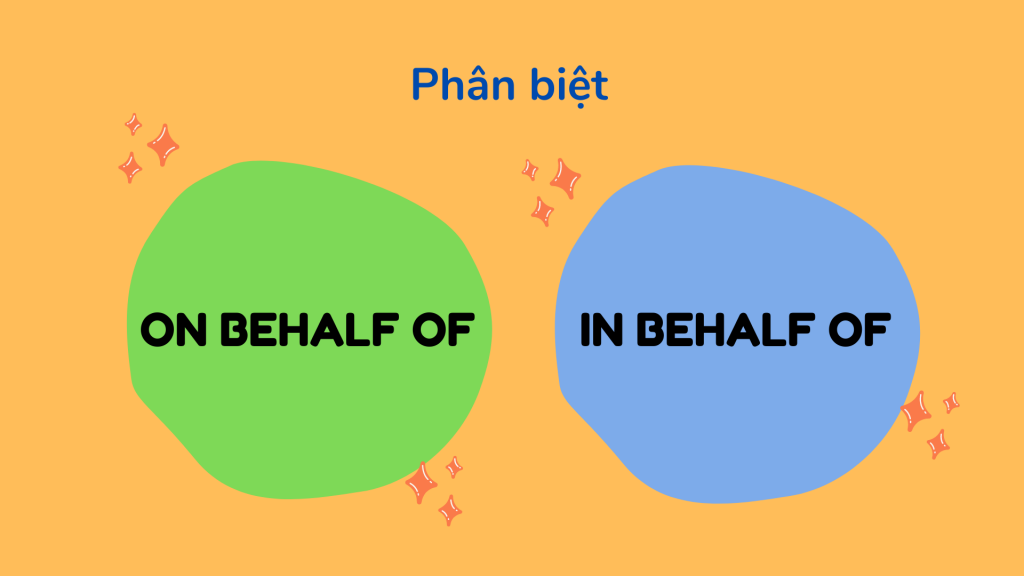 Phân biệt on behalf of và in behalf of